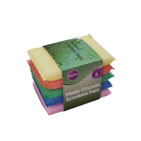 Mixed Colours Scouring Pads 5pk