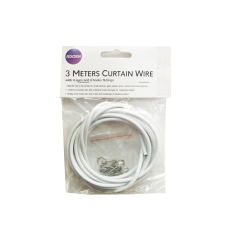 NET CURTAIN WIRE 3m with 4 eyes and 4