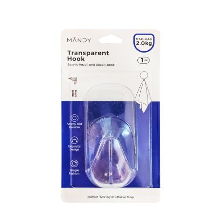 Heavy Duty Self Adhesive Clear Hooks 2kg