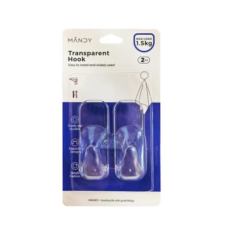 Heavy Duty Self Adhesive Clear Hooks