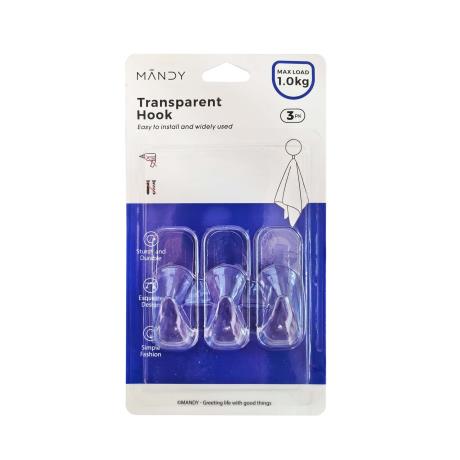 Heavy Duty Self Adhesive Clear Hooks 1kg