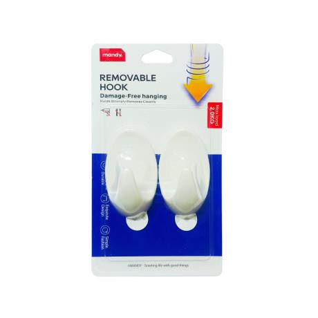 Oval Removable Hooks 2kg 2pk