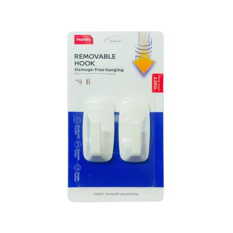 Rectangle Removable Hooks 2kg 2pk