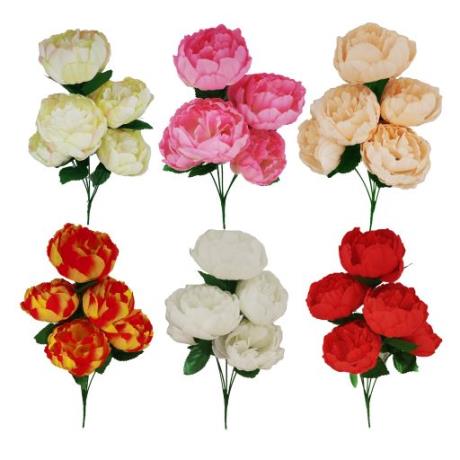 5 Head Peony Bunch