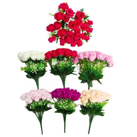 24 Heads Rose Buds Bunch 38cm