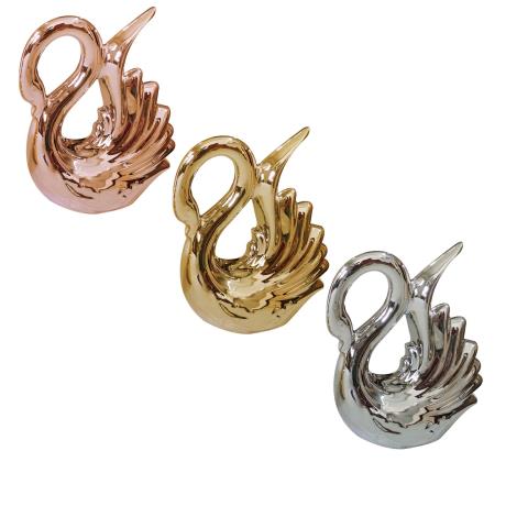 Chrome Figurine Ornament Swan 9.5*7cm