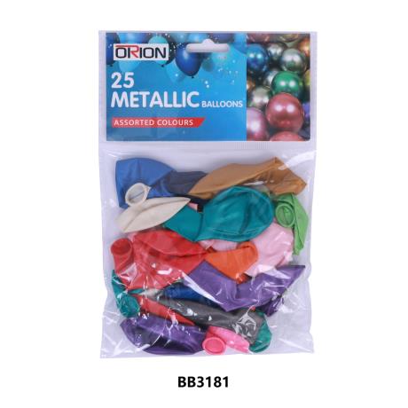 METALLIC 25PACK -1.8G BALLOONS