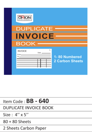 Duplicate Invoice Book