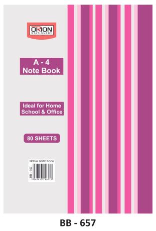 A4 - 80 Sheets - SPIRAL NOTE BOOK