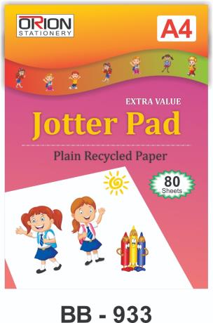 A4 Extra Value Jotter Pad Plain Recycled