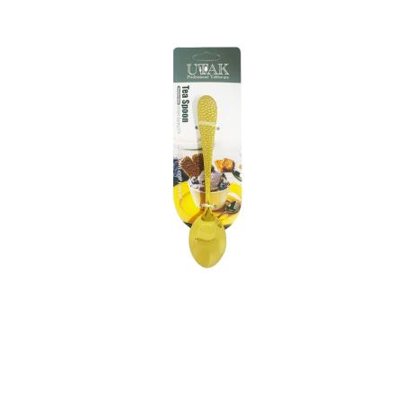 Golden Mirror Polish Dimple Tea Spoon 3pk