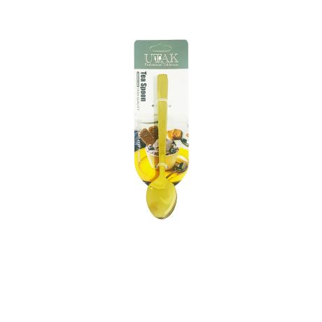 Golden Mirror Polish Stripy Tea Spoon 3pk