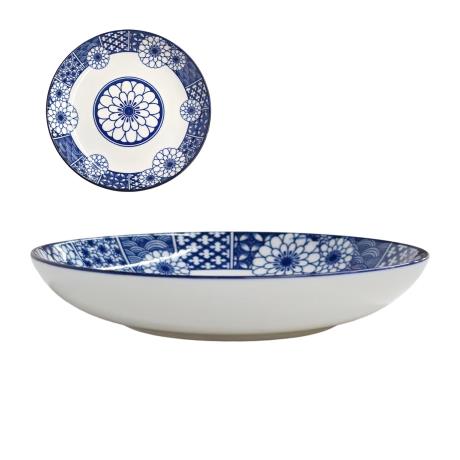 6.25'' Blue and White Pasta Plate