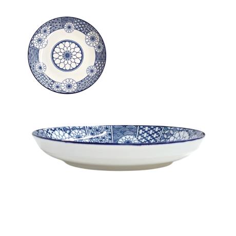 8'' Blue and White Pasta Plate