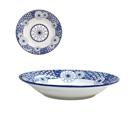 8'' Blue and White Soup Plate
