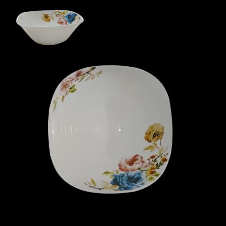 Opal Glass Floral Deep SQ Bowl 6''