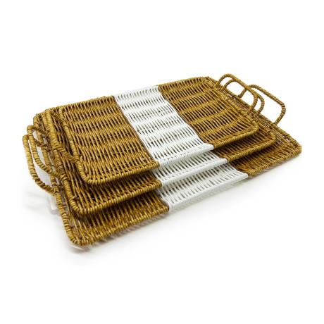 Rattan Woven Tray Set