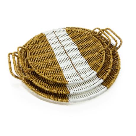 Rattan Woven Tray Set 34/30/20cm x 2cm