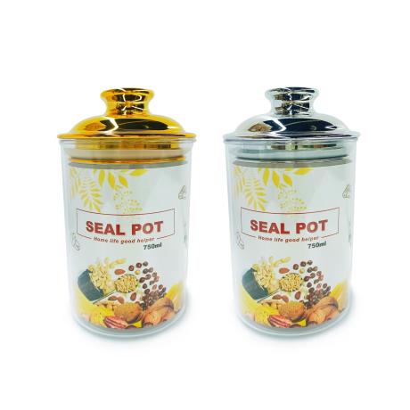 Clear Gold & Silver Canister 750ml