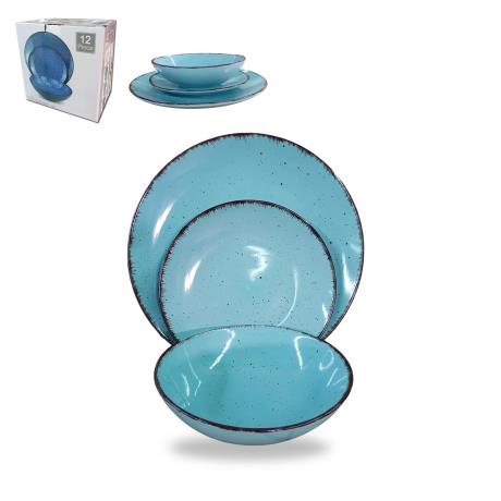 12pc dinner set BLUE