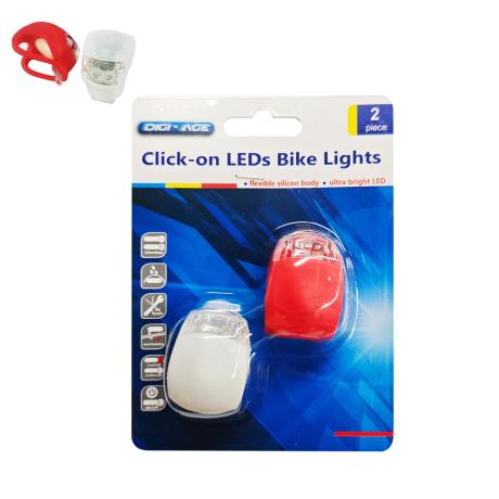 Click-on LEDs Bike Lights 2pk