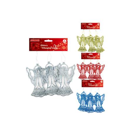 Glittery Hanging Angles 3pk