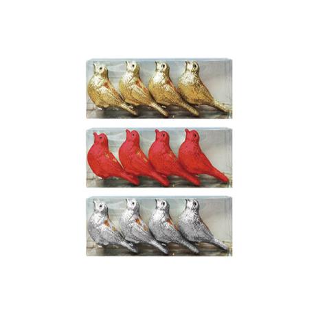 8.5cm Glitter Bird 4PK