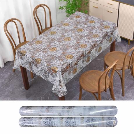 Transparent Floral Table Cloth 137cm x 20m