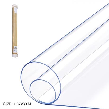 Clear PVC Table Cloth 1.37x30M 25micron