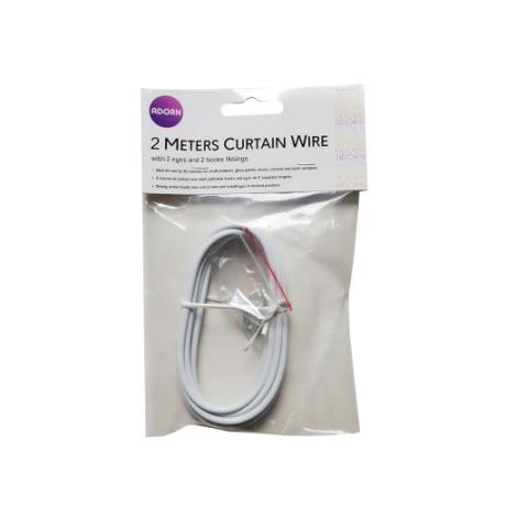 CURTAIN WIRE 2m with 2 eyes and 2