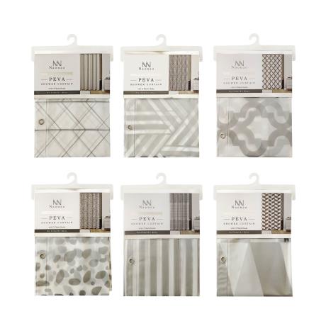 Sliver Embossed Shower Curtain 180x180cm