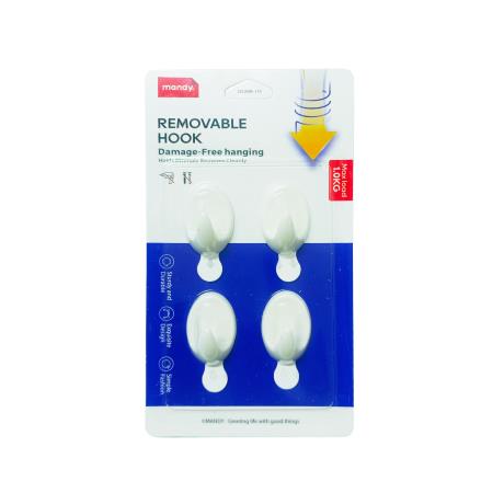 Oval Removable Hooks 1kg 4pk