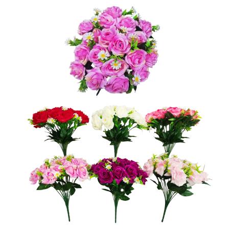 18 Heads Open Rose Bunch 38cm