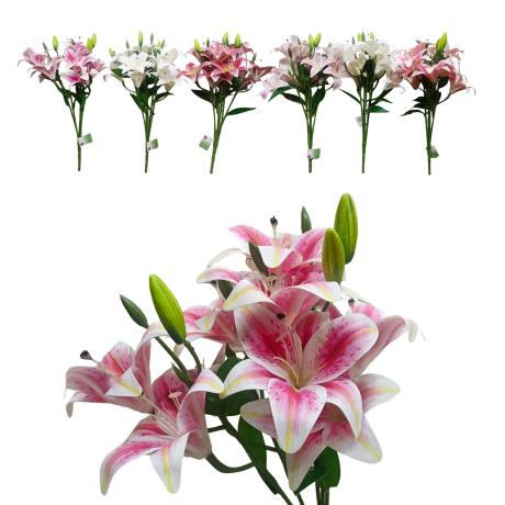 9 Heads 3 buds Lily 58cm