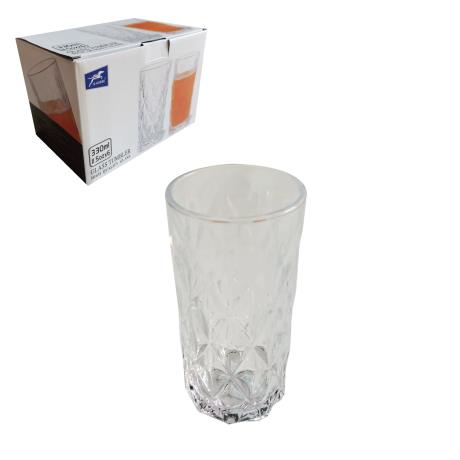 6pcs Glass Cup 330ml 14.5x7.2cm