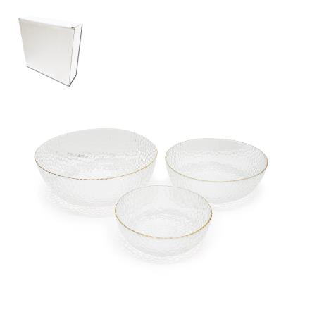 Glass Bowls Set/3 13/17/25cm
