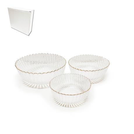 Glass Bowls Set/3 13/17/25cm
