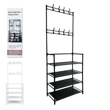 Clothes Rack with 4 Layer Shoe Rack