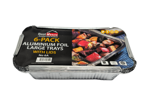 Pack 6 - Aluminium Foil Tray With Lid