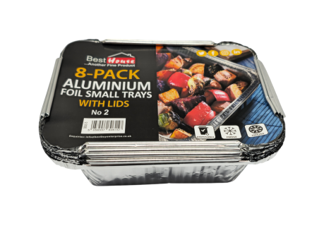 Pack 8 - Aluminium Foil Tray With Lid