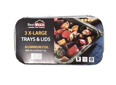 Al Container with Lids- Xtra Large - Pack of