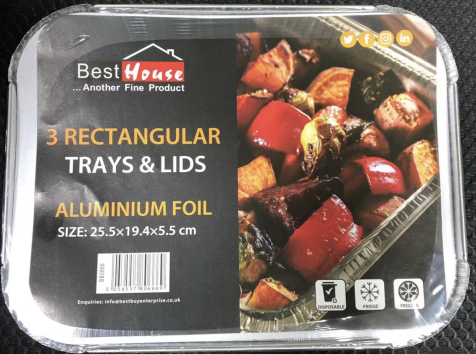 Rectangular trays with Lids