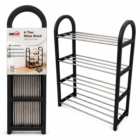 4 Tier Plastic Shoe Rack