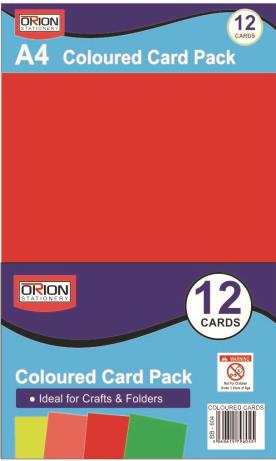 A4 Coloured Card Pack