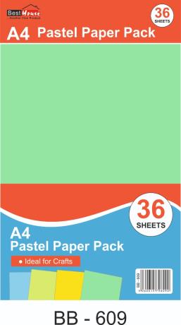 36 Sheets - A4 Pastel Paper Pack