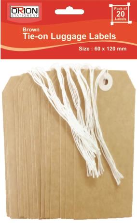 Brown Tie-on Luggage Labels