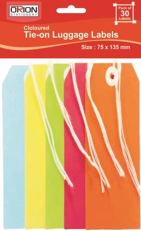 Coloured Tie-on Luggage Labels