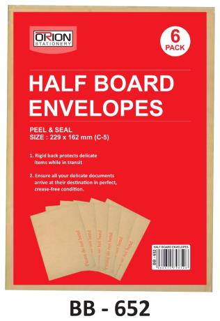 3 Pack Half Board Envelopes