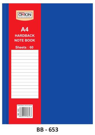 A4 HARD BACK NOTE BOO,60 SHEETS