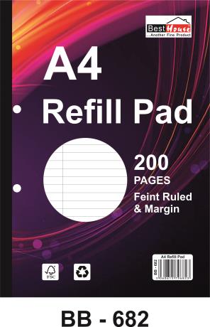 A4 Refill Pad (Feint & Margin) 200 Pages